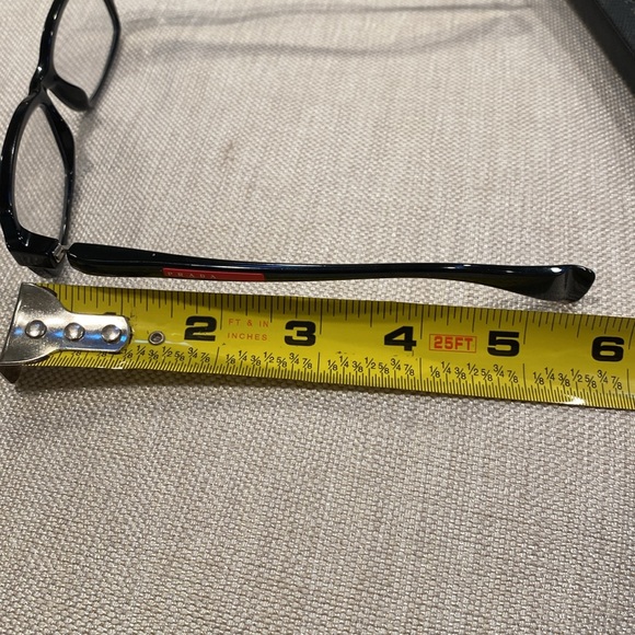 PRADA EYE GLASSES 🤓 VPS 04B 53 15 1AB 101 140 black frame side logo & flap case - Picture 5 of 16